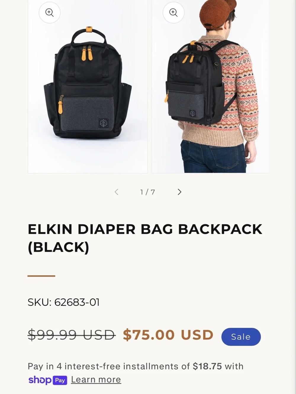 Product of The North Black (Diaper Bag) Backpack